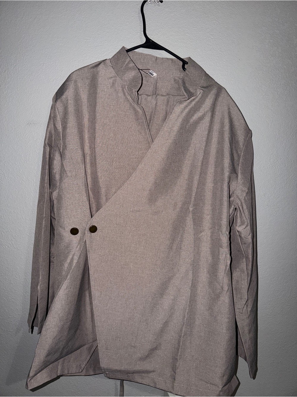 Men's Taupe Wrap Jacket and Pants Set - Unbranded
